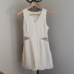 Parker 100% Silk Mini Cream  Dress Small